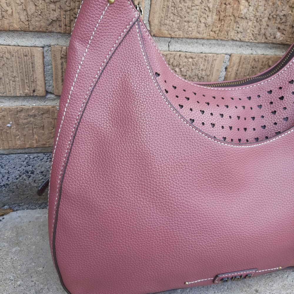 Chala Rose Large Pebbled Crossbody Hobo - Picture 2 of 10